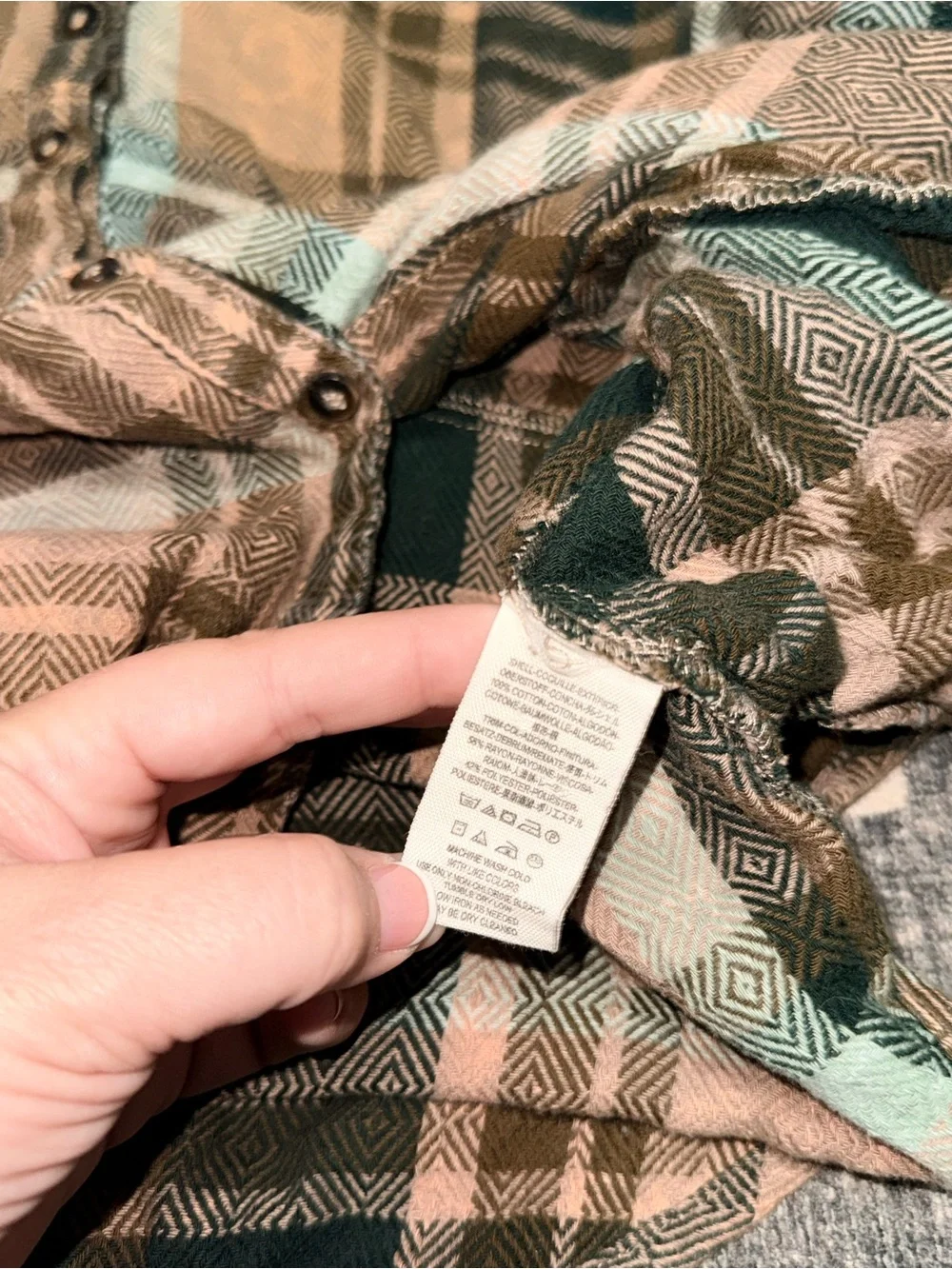 Free People thermal top plaid babydoll small